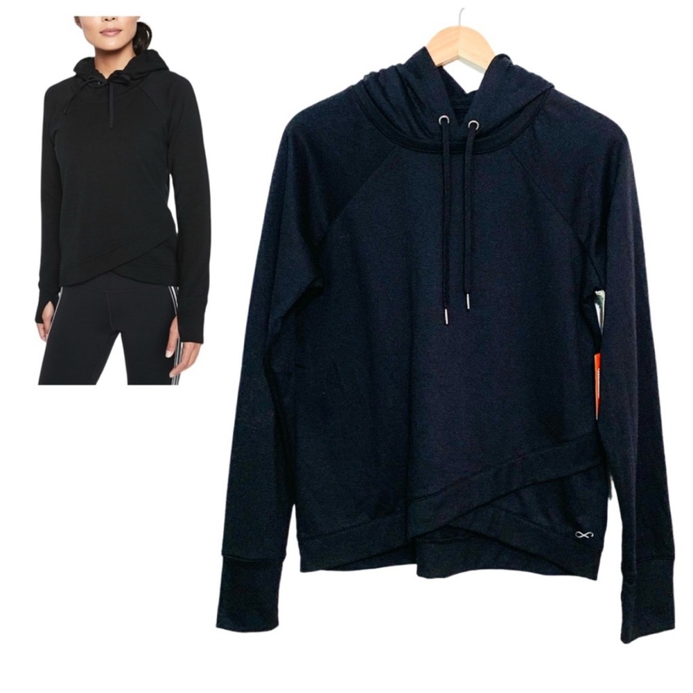 Freely Jackie Overlap Athletic Hoodie Athleisure Gym Comfort Size Medium NWT